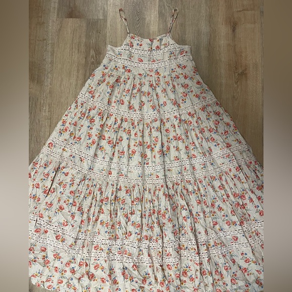 The Great. Serenade Dress in Pale Pink Kerchief Rose Print - Picture 9 of 13